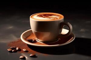 Tasse von köstlich Kaffee Schnitt aus basierend An. ai generiert foto