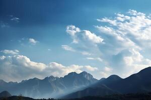 das Himmel und Berge ein einfach Hintergrund. ai generiert foto