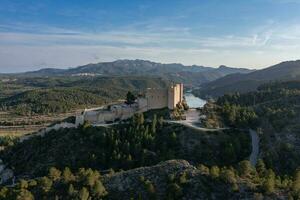 Antenne Aussicht von miravet Schloss, Estragona Spanien foto