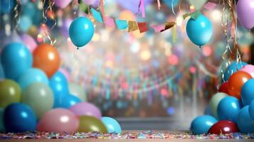 Geburtstag Party Hintergrund. Illustration ai generativ foto