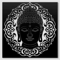 Buddha Gesicht Silhouette. Illustration ai generativ foto