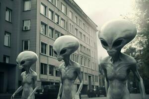 Aliens im ein Stadt. generieren ai foto