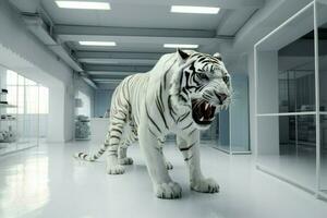Weiß Tiger Zimmer. generieren ai foto