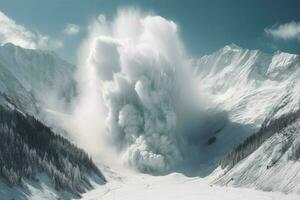 fest Lawine Berge Schnee. generieren ai foto