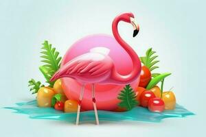 Sommer- Flamingo Urlaub. generieren ai foto