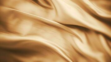 Gold Satin- Stoff Textur Hintergrund. Nahansicht von wellig golden Seide Stoff. 3d machen Illustration foto