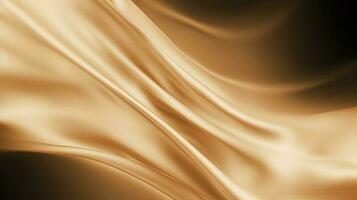 Gold Satin- Stoff Textur Hintergrund. Nahansicht von wellig golden Seide Stoff. 3d machen Illustration foto