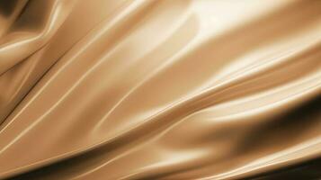 Gold Satin- Stoff Textur Hintergrund. Nahansicht von wellig golden Seide Stoff. 3d machen Illustration foto