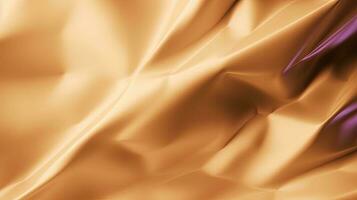 Gold Satin- Stoff Textur Hintergrund. Nahansicht von wellig golden Seide Stoff. 3d machen Illustration foto