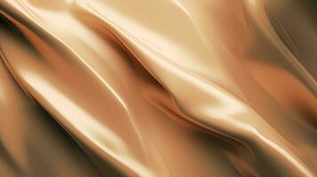 Gold Satin- Stoff Textur Hintergrund. Nahansicht von wellig golden Seide Stoff. 3d machen Illustration foto