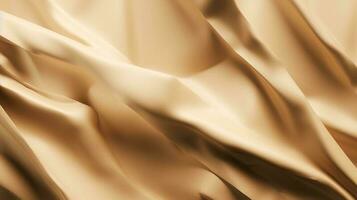 Gold Satin- Stoff Textur Hintergrund. Nahansicht von wellig golden Seide Stoff. 3d machen Illustration foto