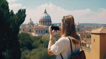 Tourist im Rom. Illustration ai generativ foto