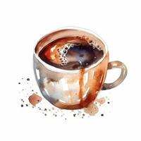 Aquarell Kaffee Tasse. Illustration ai generativ foto