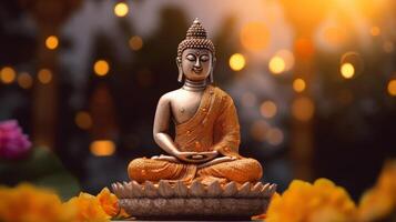 Buddha Purnima Hintergrund. Illustration ai generativ foto