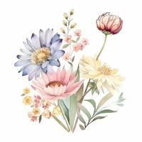 Aquarell Wildblume Strauß. Illustration ai generativ foto