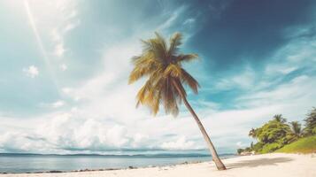 Palmen auf das Strand. Illustration ai generativ foto