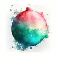 Aquarell Weihnachten Ball Dekoration. Illustration ai generativ foto