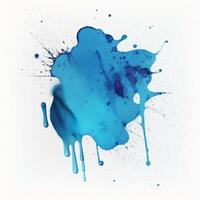 Blau Farbe Spritzen. Illustration ai generativ foto