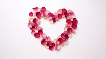 Herz von Rose Blütenblätter. Illustration ai generativ foto