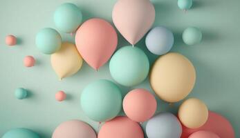 Geburtstag Hintergrund mit Luftballons. Illustration ai generativ foto