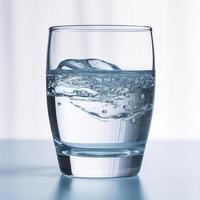 Glas von sauber Wasser. Illustration ai generativ foto