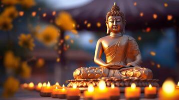 Buddha Purnima Hintergrund. Illustration ai generativ foto