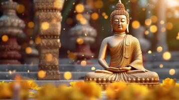 Buddha Purnima Hintergrund. Illustration ai generativ foto