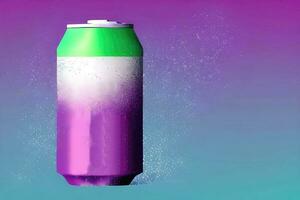 glänzend Getränk können Vorlage auf farbig Hintergrund foto