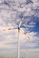 Feld mit Windmühlen foto