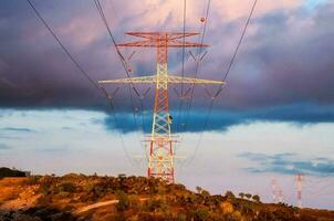 Elektrizität Stangen Hintergrund foto