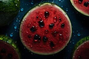 Scheiben von Wassermelonen. neural Netzwerk ai generiert foto