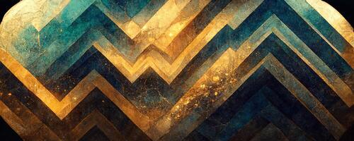 Marmor bewirken Hintergrund oder Textur. spektakulär abstrakt glitzernd golden solide Flüssigkeit Wellen. wirbelnd golden und Blau Pastell- Muster, leuchtenden golden Farbe, Marmor geometrisch, generativ ai foto