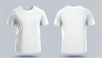 T-Shirt kurz Ärmel Männer drucken Attrappe, Lehrmodell, Simulation, 3d machen, Vorderseite und zurück, Kopieren Raum, generativ ai foto