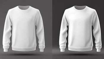 Sweatshirt drucken Attrappe, Lehrmodell, Simulation, 3d machen, Vorderseite und zurück, Kopieren Raum, generativ ai foto