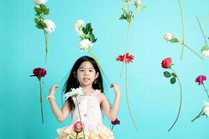 Mädchen mit Blume foto