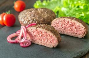 Hamburg Steak Schnitt foto