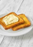 Toast mit Butter foto