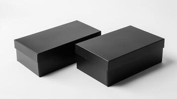 schwarz Box Attrappe, Lehrmodell, Simulation isoliert auf Weiß Hintergrund, generativ ai foto