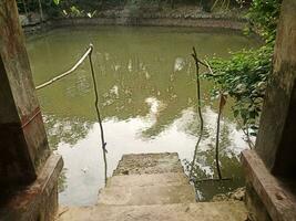 Dorf Teich Treppe im natürlich foto