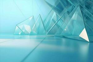 3d machen von Blau abstrakt ätherisch Glas Scherben Hintergrund foto