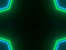 abstrakt Blau und Grün Neon- im Dunkeln leuchten Hintergrund Bild mit Kopieren Raum beim das Center, 3d Rendern foto