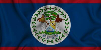 realistisch winken Flagge von Belize, 3d Illustration foto