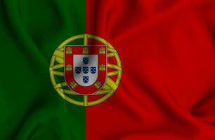 realistisch winken Flagge von Portugal, 3d Illustration foto