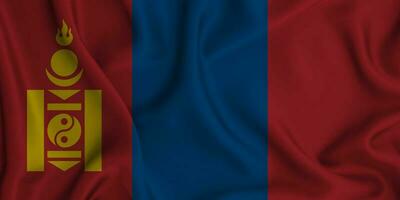 realistisch winken Flagge von Mongolei, 3d Illustration foto