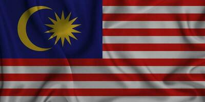 realistisch winken Flagge von Malaysia, 3d Illustration foto