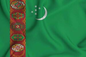 realistisch winken Flagge von Turkmenistan, 3d Illustration foto