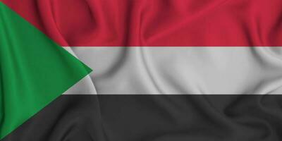 realistisch winken Flagge von Sudan, 3d Illustration foto