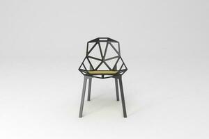 Vorderseite Sicht, modern Stuhl, minimal Konzept, Studio Schuss von stilvoll Stuhl isoliert auf Weiß Hintergrund 3d Rendern foto