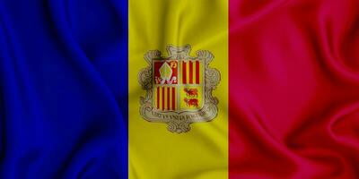 realistisch winken Flagge von Andorra, 3d Illustration foto