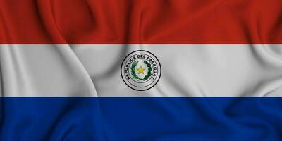 realistisch winken Flagge von Paraguay, 3d Illustration foto